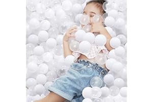 IAGBIBUI Ball Pit Balls for Toddlers 100 pcs, BPA Free Plastic Pool Ball for Kids Children, 2.16“ Crush Proof Ocean Balls Fun Toys Gift for Ball Pit, Kids Play Tent, Bounce House, White
