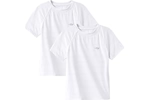 Angel season Boys Rash Guard Swim Shirt Short Sleeve UPF 50+ for Toddler Kids Teens Swimwear Rashguard Quick Dry, Size 3-14