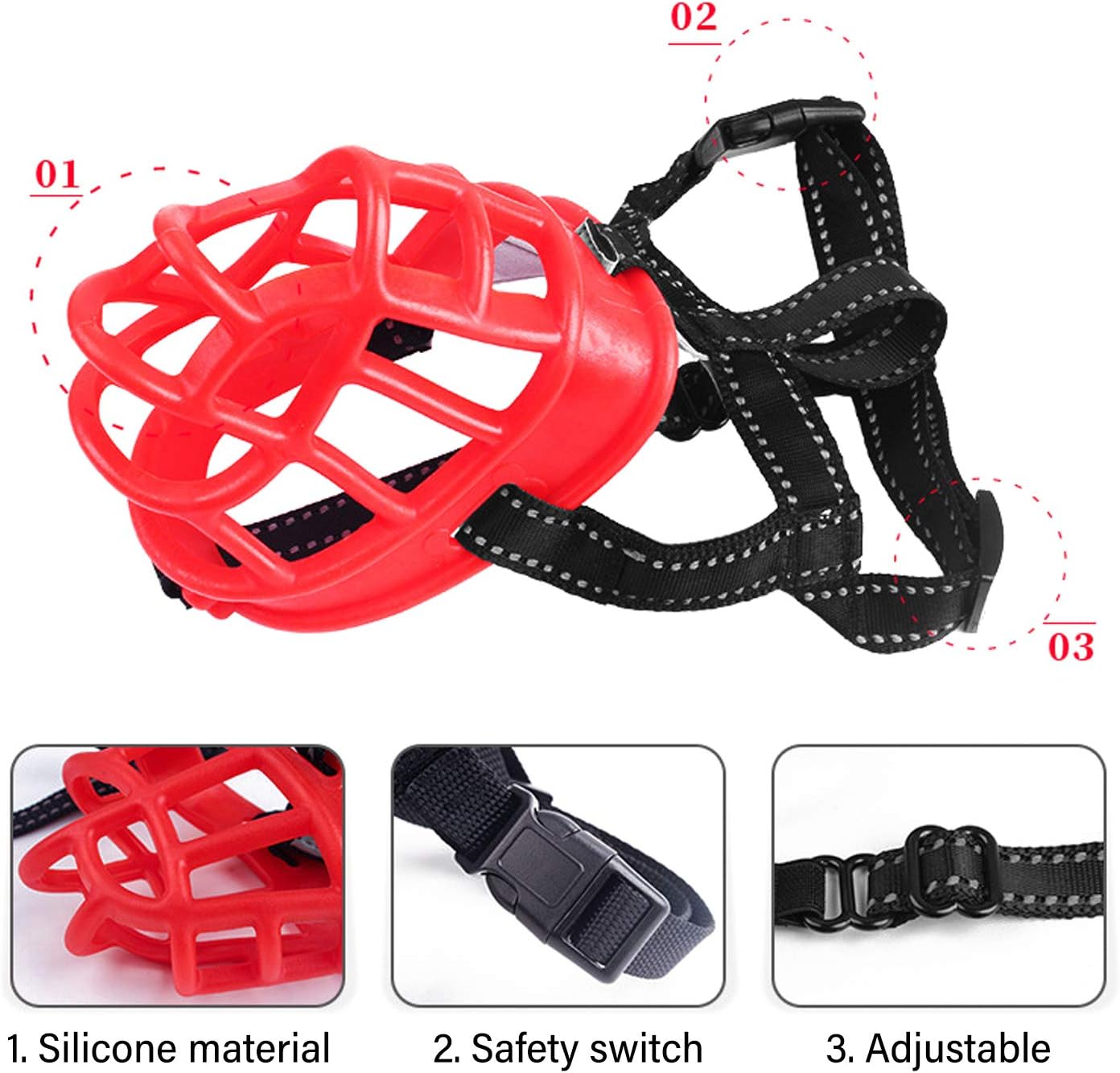 PETCUTE Dog Muzzle basket muzzle For Dog Anti Eating Prevent Barking