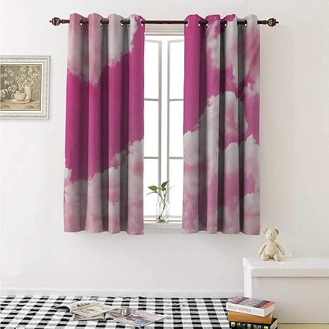 Amazon Com Flyerer Coral Drapes For Living Room Pink Sky With