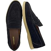 CUSHIONAIRE Selby Men's Genuine Leather Slip-On Casual Penny Loafers – Memory Foam, Rubber Sole
