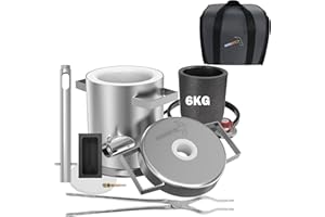 GongYi 6KG Melting Furnace Kit GMF600 Smelting Quickly Made by Full Stainless Steel for Scrap Metal Recycle Gold Copper Aluminum includes Crucible,Tongs, Ingot Mold and Carry Bag