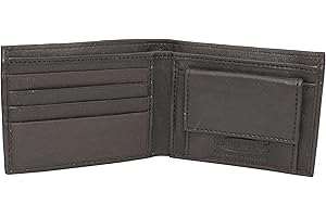 MARSHAL Soft Leather Kids Slim Thin Coin Pouch Bifold Wallet (Brown)