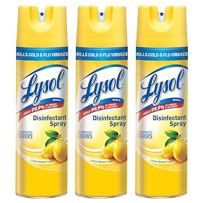 Lysol Disinfectant Spray, Lemon Breeze, 19 Ounce (Pack of 3)