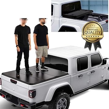 Amazon Com Dna Motoring Ttc Hard 082 Hard Top Folding Solid Tri Fold Truck Bed Tonneau Cover Automotive