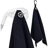 Aliennana Magnetic Golf Towel, Microfiber Waffle Design with Clip - Industrial Strength Magnet for Strong Hold to Golf Bags, Carts & Clubs