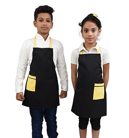Switchon Waterproof Kids Apron for Multi Purpose Cooking Painting and School Apron with Front Pocket Pack of 2 Apron