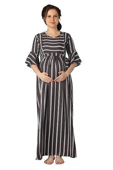 Womens Printed Long Maternity Nightdress