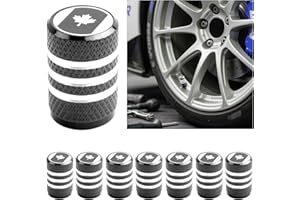 8PCS Car Tire Valve Caps,Stylish Valve Stem Cap with Maple Leaf Design for Avoiding Impurities from Entering,Aluminum Alloy C