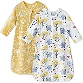Unnivoll Fleece Baby Sleep Sack 12-18 Months Long Sleeve 1.0 Tog Baby Wearable Blanket Microfleece Sleeping Sack with 2-Way Zipper for Toddler Infant Yellow & White Elephant