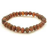 AmberJewelry Raw Amber Bracelets for Adults made on Elastic Band - 7 inches Hand-Made from Unpolished/Certified Baltic Amber Beads