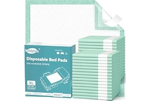 MILDPLUS Bed Pads with Adhesive Strips 30''X36'', 30 Count | Extra Large XL Underpads | Secure & Waterproof Chucks for Incontinence Care | for Adults, Seniors, Kids & Pets