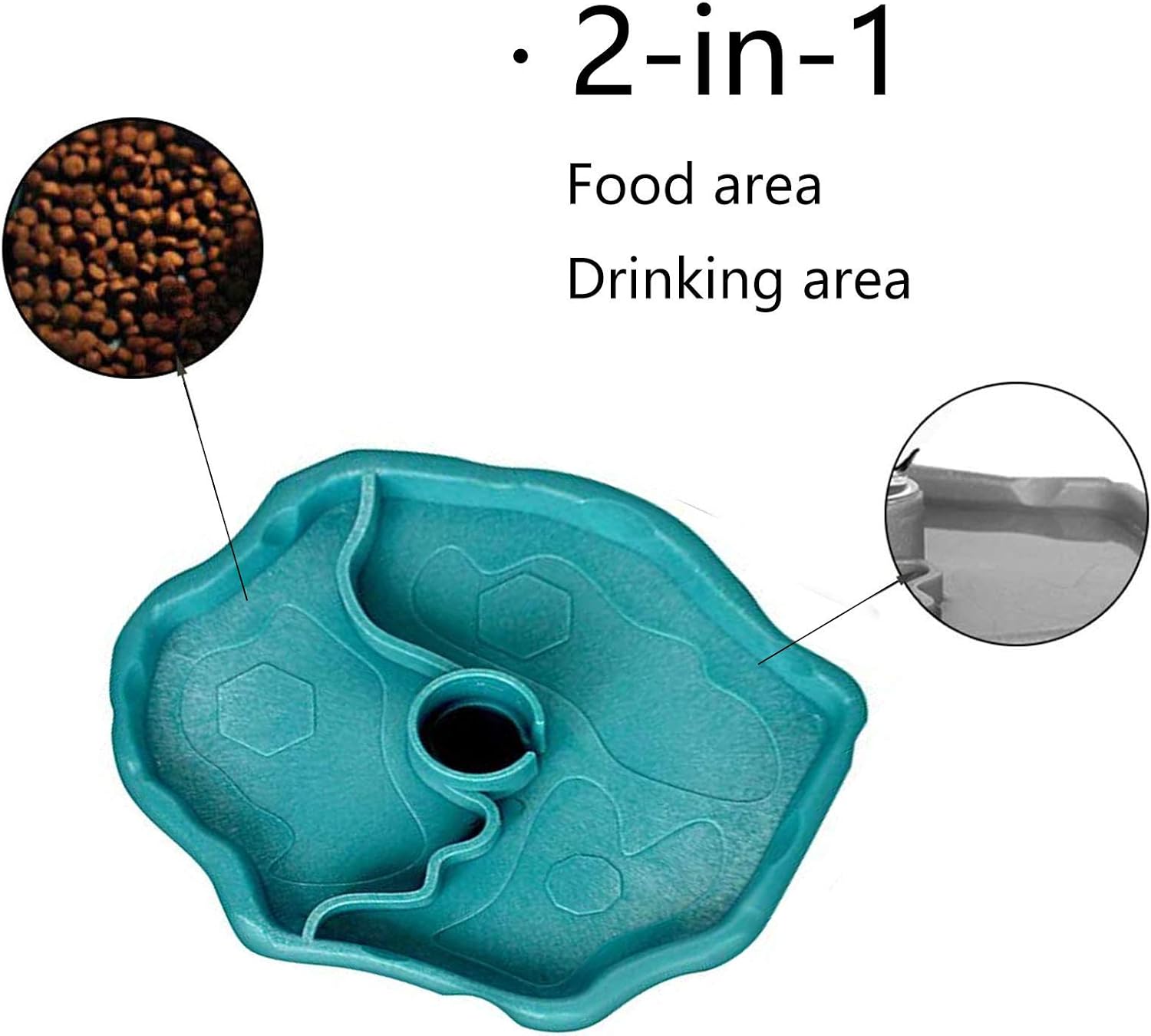QIODAZOO Bowls for Reptiles Amphibians Tortoise Accessories 2 IN 1 Reptile Feeding Dish Automatic Dispenser Tortoise Water Dish - Image 3