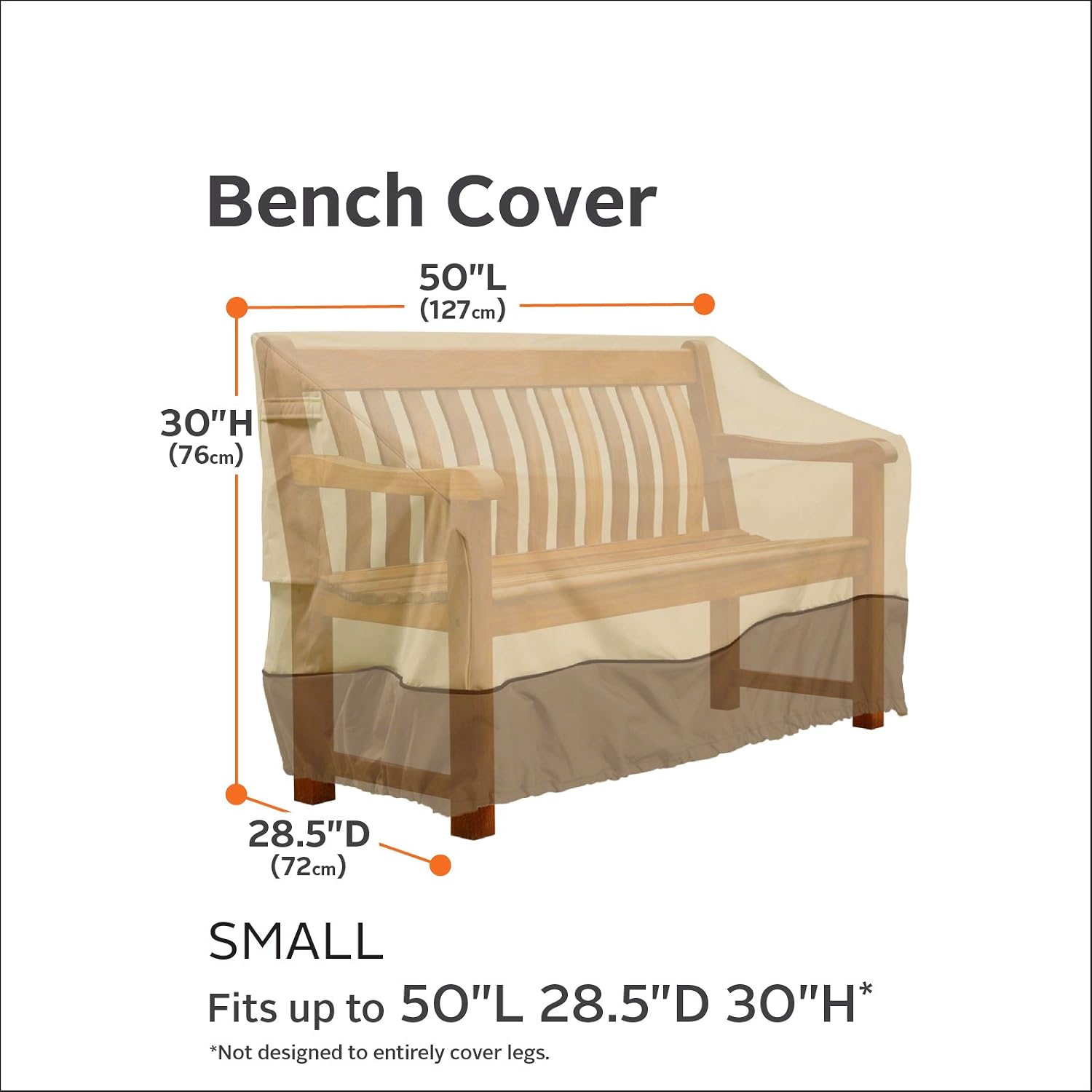 Amazon Com Classic Accessories 70992 Veranda Water Resistant 50 Inch Patio Bench Cover Pebble Small Garden Outdoor