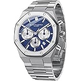 SAPPHERO Watches Men Octagonal Stainless Steel Waterproof Analog Japanese Quartz Wrist Watch Date Classic Business Luxury Watches for Men Elegant Gifts