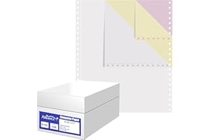 Alliance Continuous Carbonless Computer Paper 9.5 x 11, Blank Left and Right Perforated, 15 lb, 3-Part White/Canary/Pink (1,200 Sheets) - Made In The USA