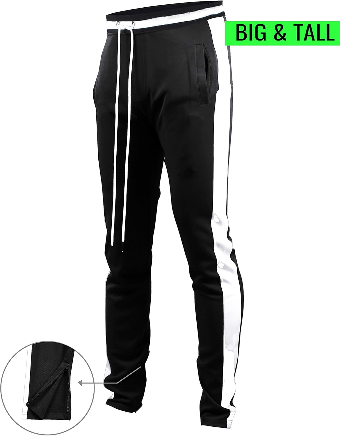 Screenshotbrand Mens Hip Hop Premium Slim Fit Track Pants - Athletic Jogger Bottom with Side Taping: Clothing