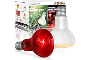 KINDEEP 75W Reptile Heat Lamp Bulbs: Reptile Day & Night Basking Spot Bulb Combo Amphibian Infrared Heat Lamp Bulb - UVA Basking Spot Daylight Heating Light Bulb for Lizard Tortoise Snake