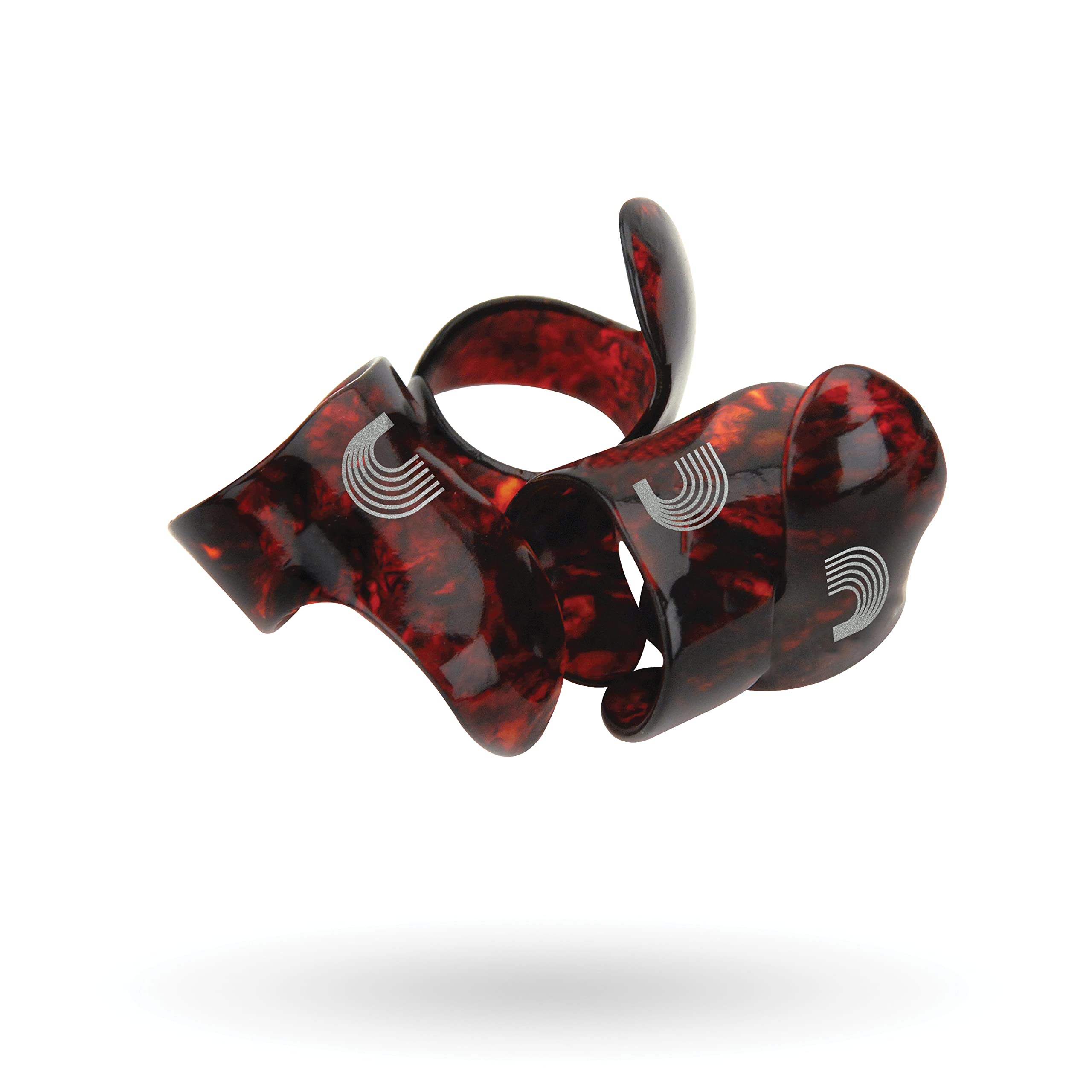 D'Addario Finger Picks for Guitar & Banjo, Medium, Celluloid Tortoiseshell, Pack of 5