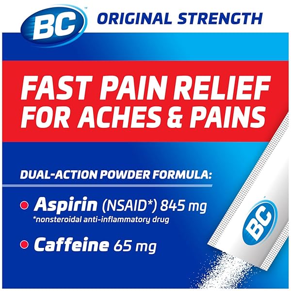 BC POWDER | FAST PAIN RELIEF | ASPIRIN (NSAID) & CAFFEINE | 50 COUNT (10042037103993)