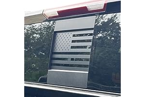 Zxiaochun Rear Middle Window American Flag Decal for Chevy Silverado/GMC Sierra 2019-2022 2023 2024 2025 Back Center Sliding Window USA Flag Vinyl Sticker Exterior Accessories(Matte Black)