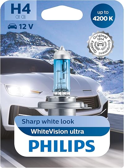 Philips WhiteVision Ultra Xenon Effect H4 Headlight Bulb 4.200K Single