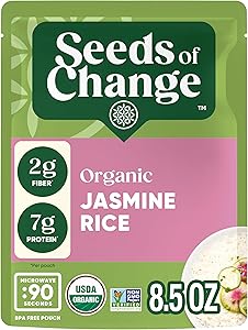 SEEDS OF CHANGE Certified Organic Jasmine Rice, Organic Food, 8.5 OZ Pouch