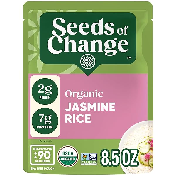 SEEDS OF CHANGE CERTIFIED ORGANIC JASMINE RICE, ORGANIC FOOD, 8.5 OZ POUCH