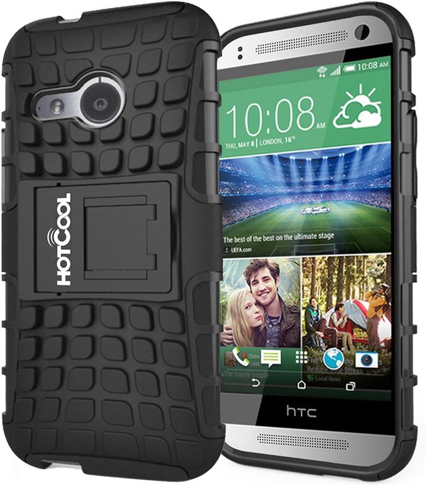HOTCOOL HTC One Remix Case, HTC One M8 Mini Case - Heavy Duty Rugged Dual Layer Holster with Kickstand 2014ta Case For HTC One Remix(HTC M8 Mini,HTC ONE Mini 2) 2014 SmartPhone, Black