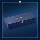 Waterman Expert Fountain Pen Blue Lacquer Chiselled Cap Stainless Nib Gift Box view 5