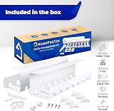 Cable Management Tray Under Desk x2 White Steel Wire Holder Easy view 8