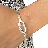 Handmade Sterling Silver Dainty Minimalist Knot Cuff Bracelet, Simple Silver Tied Wires, Adjustable 6 3/4 inches Cuff, Women size M-L, Gift for Her