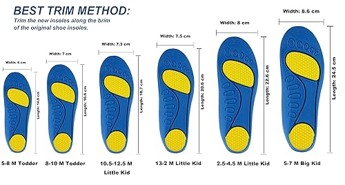 Bacophy Kids Orthotic Arch Support Shoe Insoles, Children Pu