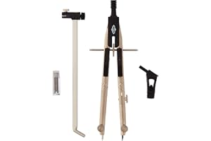 ALVIN Professional Jet-Bow Speed Compass with Beam Bar, Model 975VK Geometry and Engineering Kit, Drawing and Architecture Tools - 6 Inch