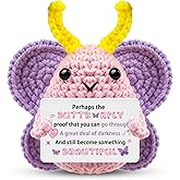 Zetckzilv Butterfly Gifts for Women Men Mini Handmade Crochet Animals Emotional Inspirational Support Crochet Gift for Friend Coworker Bestie Stuffed Animal Best for Birthday Valentine Graduation
