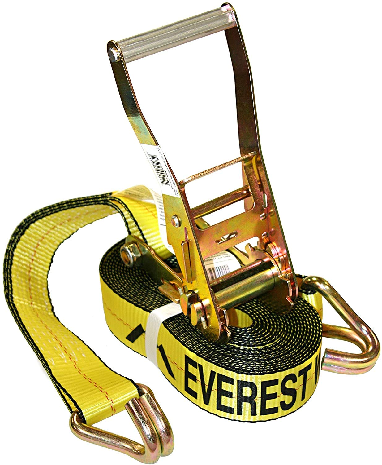 Photo 1 of Everest Premium Ratchet Tie Down – 1 PK – 2 IN – 27 FT – 3333 LBS Working Load – 10000 LBS Break Strength – Double J Hook – Cargo Straps Perfect for Moving Appliances, Lawn Equipment and Motorcycles