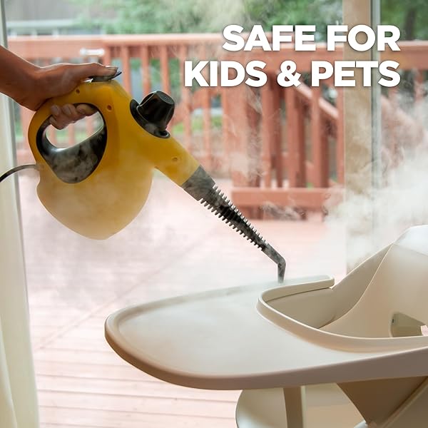 WAGNER 2460111 505E HANDHELD STEAM CLEANER, MULTI-PURPOSE STEAMER, 11 ATTACHMENTS, CHEMICAL-FREE CLEANING, PET AND KID SAFE