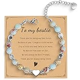 Freeunfet Women's Beaded Stretch Bracelets - Inspirational Sometimes You Forget You're Awesome Friendship Jewelry, Dainty Birthday Gift for Best Friends, Mom, Sister, Daughter