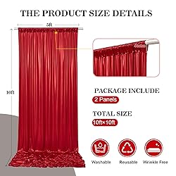 10x10ft Thick Red Glitter Backdrop Curtain Panels