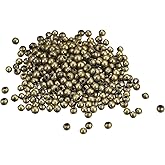uxcell 1200Pcs Smooth Round Spacer Beads, 2.4mm Spacer Loose Ball Beads for Jewelry Making Bracelet Necklace DIY, Bronze