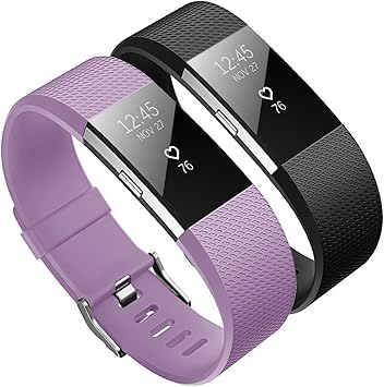 KUTOP Compatible para Fitbit Charge 2 Correa, Charge 2 TPU Silicona Pulsera Sports Reemplazo de Banda de Repuesto Ajustable Fitness Accesorios de ...