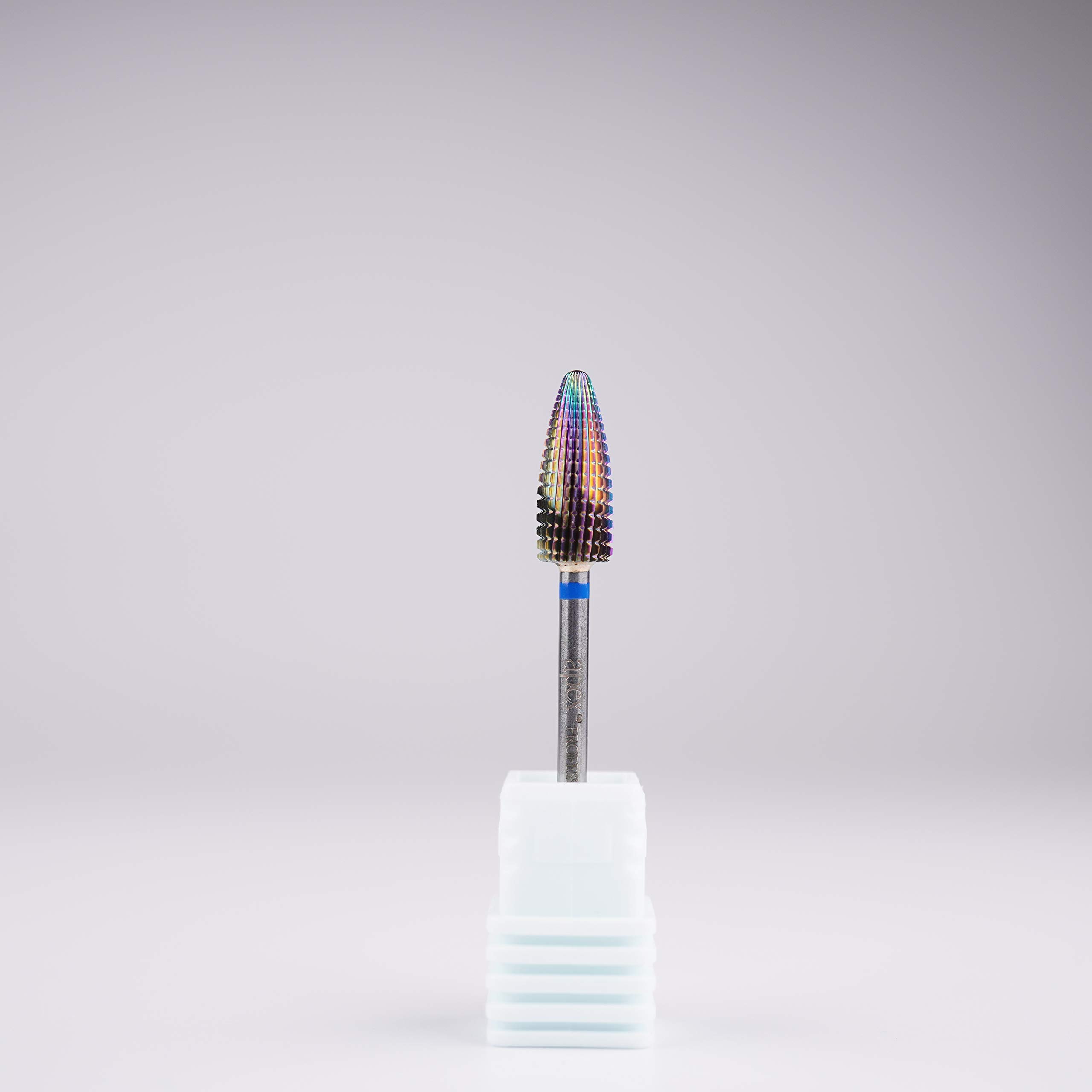 New* Apex® Professional Tungsten Carbide Electric Nail Drill Bit 3/32 inch, 2.35mm Shank for Gels, Acrylics, Nail Art, Manicure, Pedicure, Salon Professional Nails (Typhoon Rainbow) (Medium)