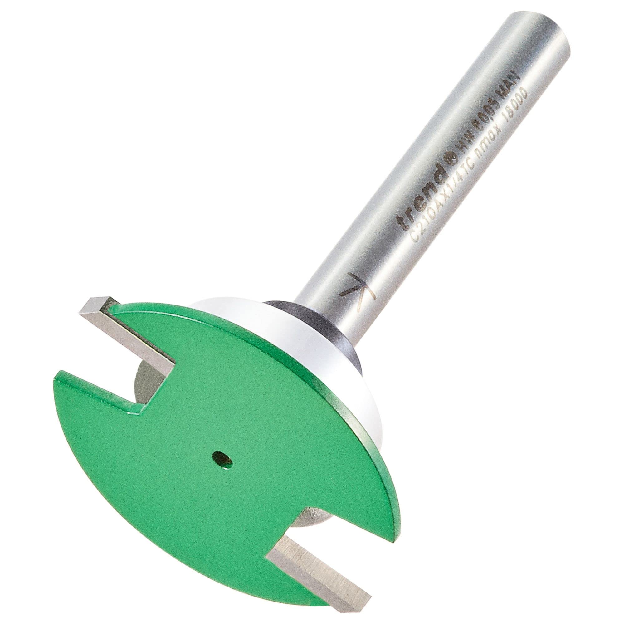 Trend CraftPro Weatherseal Groover Router Cutter, 1/4 Inch Shank, 34mm Cut Diameter & 2mm Cut Length, Tungsten Carbide Tipped, Bearing Guided, C210AX1/4TC
