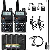 BAOFENG UV-5R 8W Radio 2 Pack, Long Range Handheld Ham Radio (UHF & VHF), UV5R Dual Band Two-way Radio with Rechargeable 1800