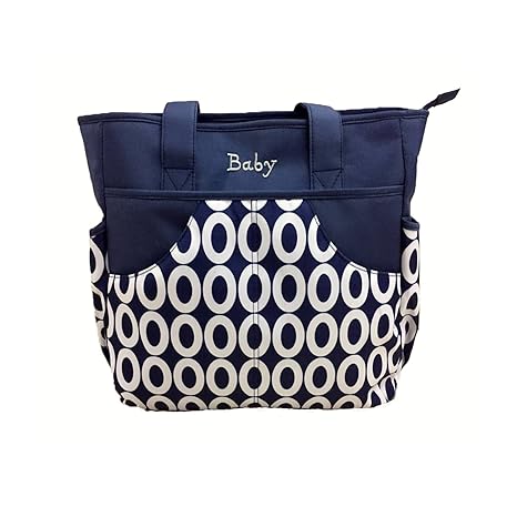 Baby Bucket Fabric Diaper Nappy Changing Bag (Dark Blue, 25 x 25 x 10 cm)