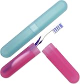 Dental Aesthetics Toothbrush Case Travel Cover Set 2 Pink Blue view 2