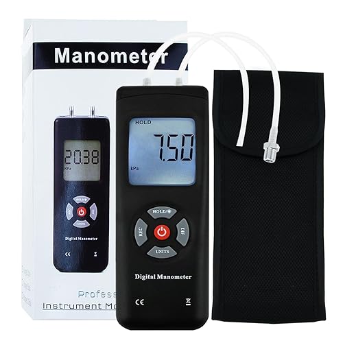 Manometer, DualPort Manometer Gas Pressure Tester Professional Digital