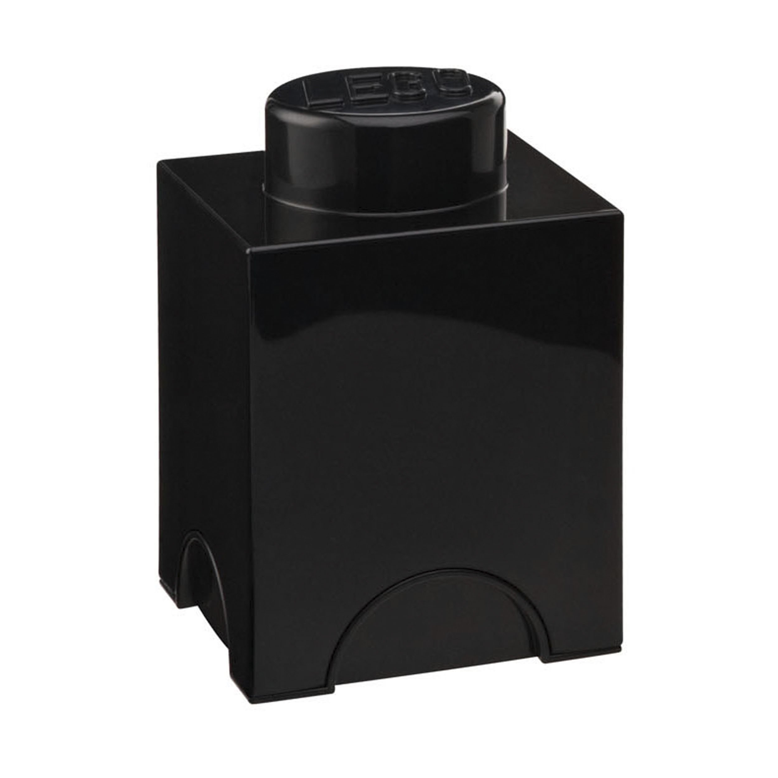 LEGO Storage Brick 1 Knob Black, Stackable Box With Lid, 1.2l - Desk and Room Storage, Toy Box, Home Decor — image 1