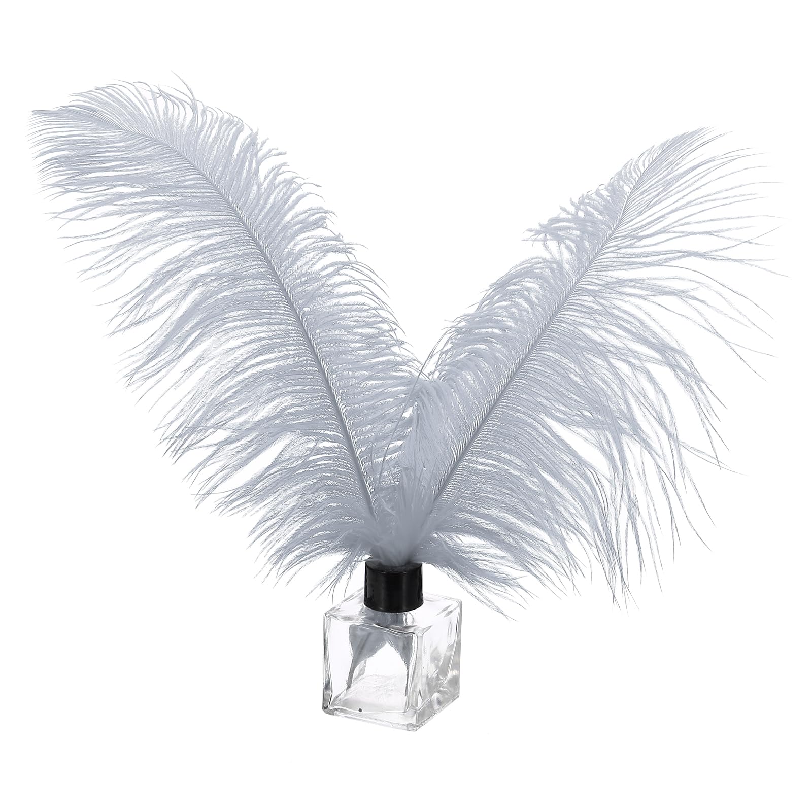 PATIKIL 30 Pcs Natural Ostrich Feathers Bulk 12-14 Inch/ 30-35 cm Large Ostrich Feathers for Crafts Home Decoration Wedding Party Vase Decor (Grey)