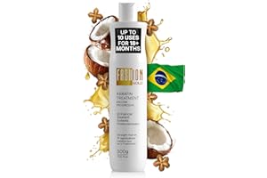 FASHION GOLD Keratin Hair Treatment (10 USES per Bottle), Keratina para Alisar el Pelo, Hair Botox Treatment, At Home Keratin Treatment, Alisados Organicos SIN FORMOL, Verdadera Keratina Brasileña